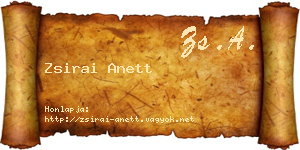 Zsirai Anett névjegykártya